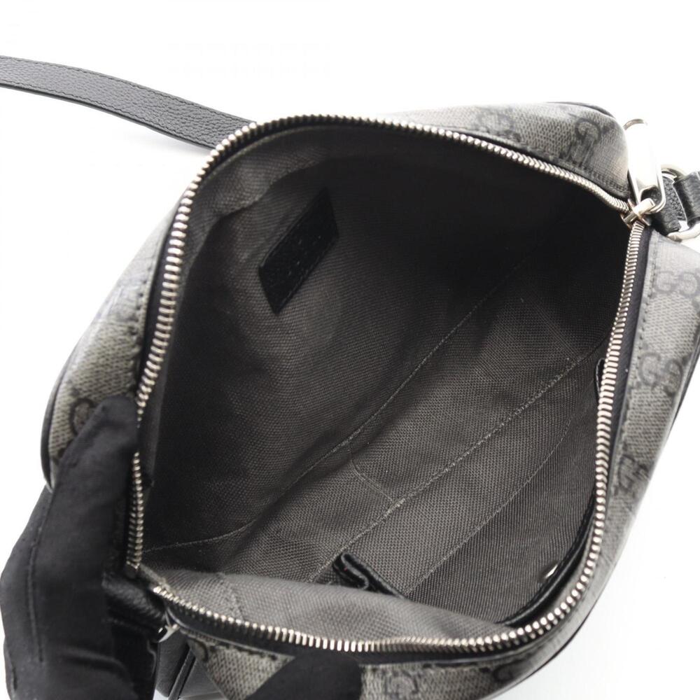 Gucci GG Supreme shoulder bag in coated canvas and leather, gray black, 768391 - Picture 3 of 9